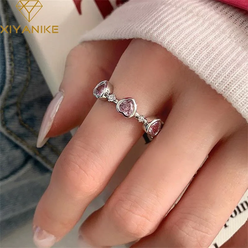 DAYIN Sweet Pink Heart Zircon Open Ring For Women Girl Elegant Fashion New Jewelry Lady Gift Party Wedding Anillos Mujer
DAYIN Sweet Pink Heart Zircon Open Ring For Women Girl Elegant Fashion New Jewelry Lady Gift Party Wedding Anillos Mujer