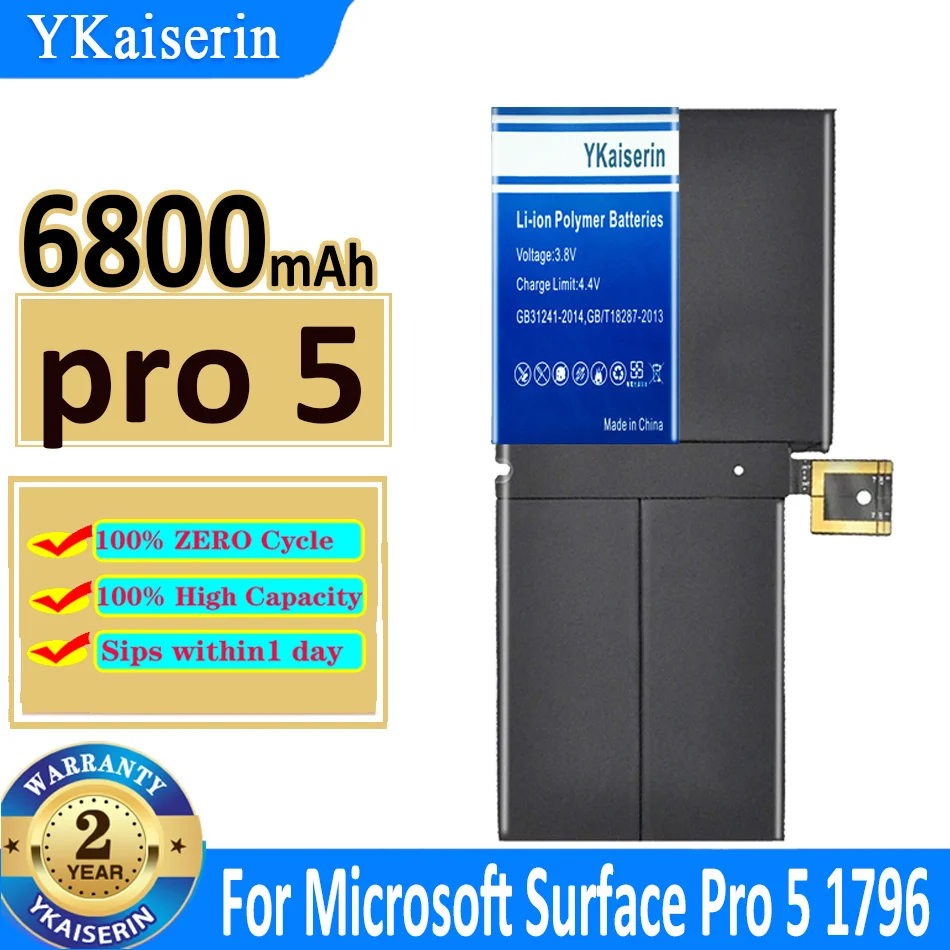 YKaiserin Battery Pro 5 6800mAh For Microsoft Surface Pro5 1796 Series Tabletnew Bateria + Track code
YKaiserin Battery Pro 5 6800mAh For Microsoft Surface Pro5 1796 Series Tabletnew Bateria + Track code