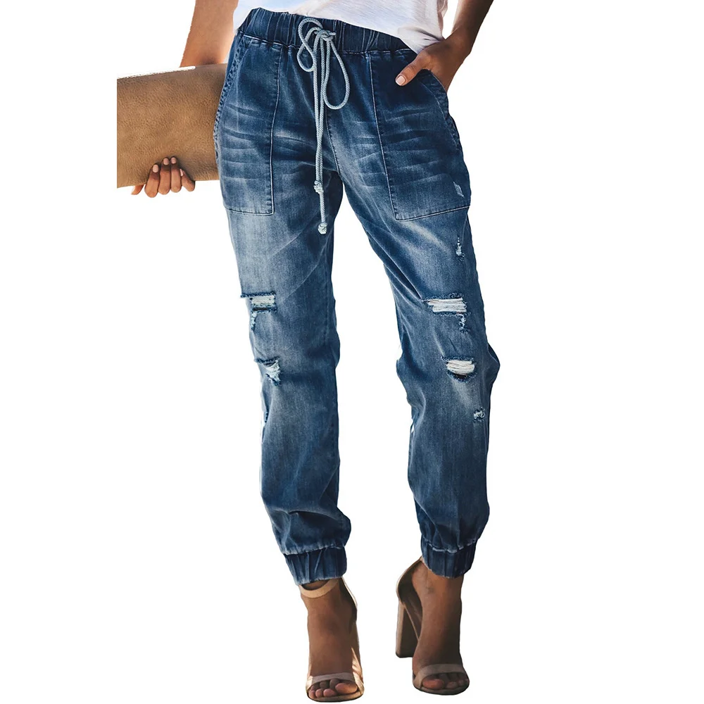 New 2023 Streetwise black Ripped Denim drawstring stretch wrap Comfortable wash Harlan Slacks Women's fashion jeans befree
New 2023 Streetwise black Ripped Denim drawstring stretch wrap Comfortable wash Harlan Slacks Women's fashion jeans befree