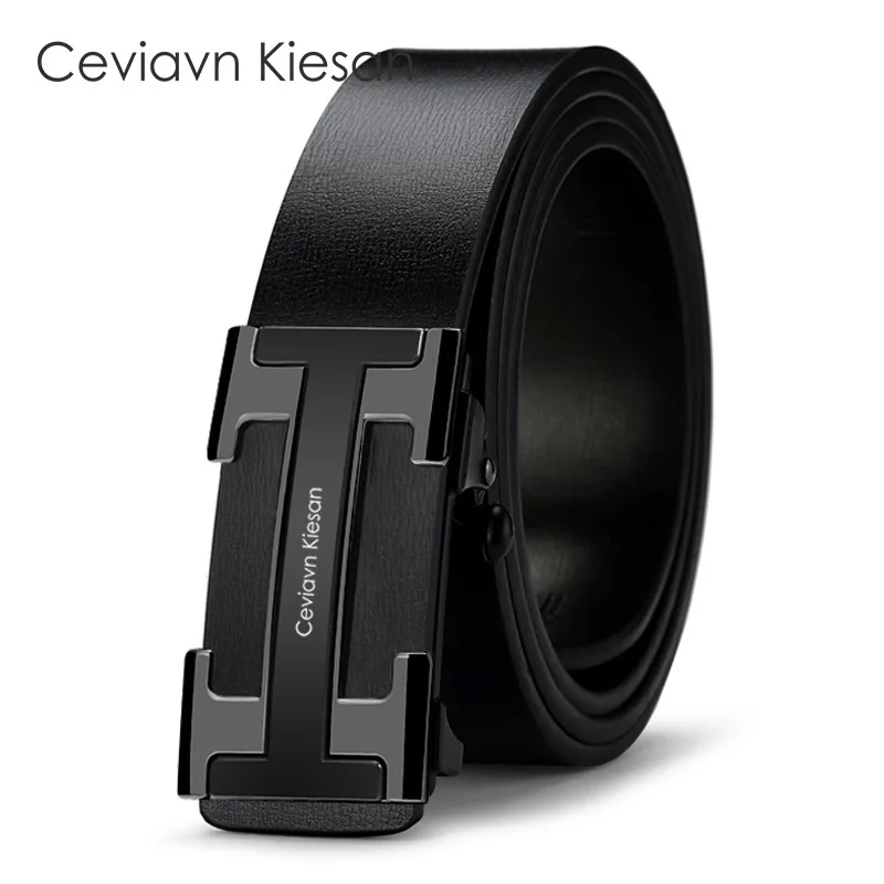 Men Belt New Men's 3.3cm Business Genuine Cow Leather Belt Toothless Automatic Buckle Suit Pants Belts for Men 110-130cm
Men Belt New Men's 3.3cm Business Genuine Cow Leather Belt Toothless Automatic Buckle Suit Pants Belts for Men 110-130cm