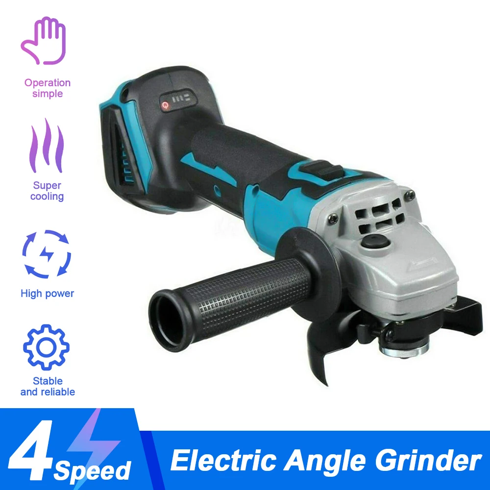 125/100mm Brushless Cordless Angle Grinder Variable 4 Speed DIY Cutting Grinder Machine Power Tool For Makita 18V Battery
125/100mm Brushless Cordless Angle Grinder Variable 4 Speed DIY Cutting Grinder Machine Power Tool For Makita 18V Battery