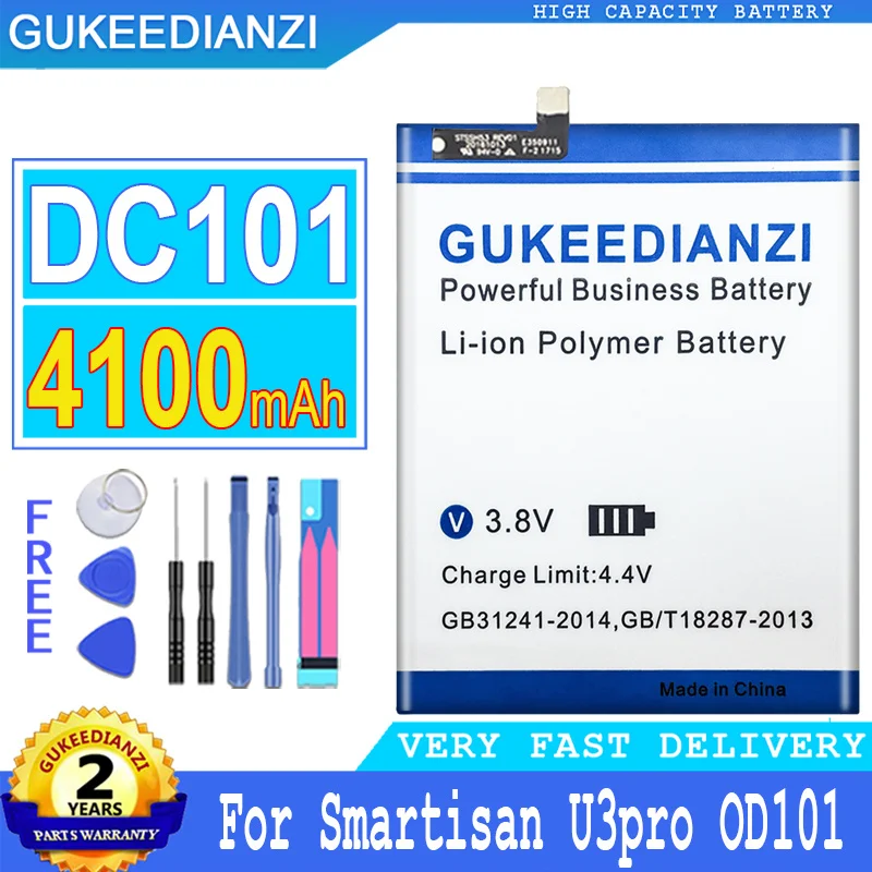 4100mAh аккумулятор GUKEEDIANZI DC101 для Smartisan U3pro OD101 OD103 OD105 OS103 OS105 сменные батареи
4100mAh аккумулятор GUKEEDIANZI DC101 для Smartisan U3pro OD101 OD103 OD105 OS103 OS105 сменные батареи