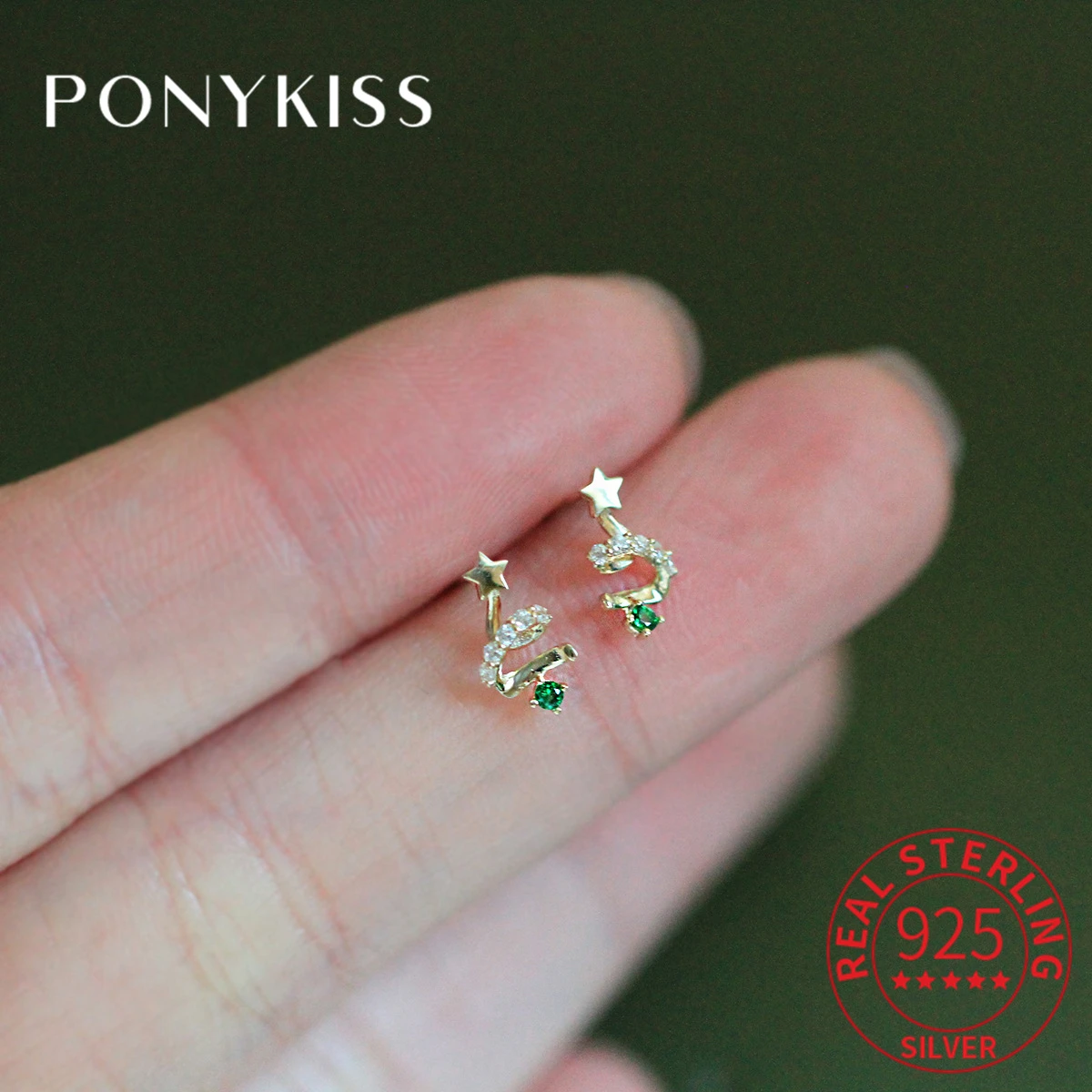 Красивые серьги-гвоздики PONYKISS из серебра пробы в рождественском стиле с зеленым цирконием и жемчугом 14 карат золота для женщин ювелирные из...
Красивые серьги-гвоздики PONYKISS из серебра пробы в рождественском стиле с зеленым цирконием и жемчугом 14 карат золота для женщин ювелирные из...