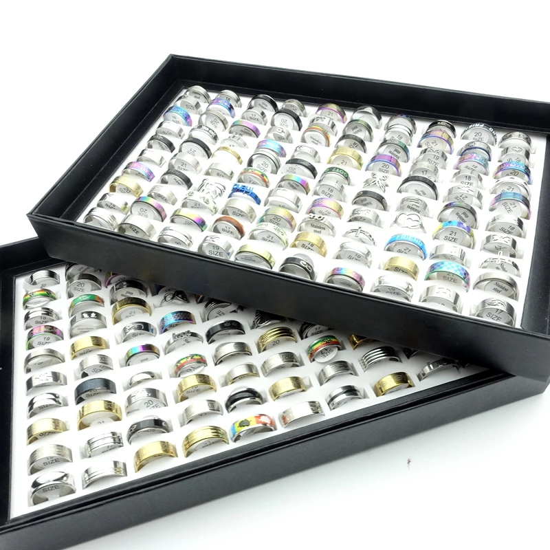 MIXMAX Wholesale 50pcs/100pcs Stainless Steel Rings For Men Womens Fashion Jewelry Party Gift Mix Styles Couple Wedding Bands
MIXMAX Wholesale 50pcs/100pcs Stainless Steel Rings For Men Womens Fashion Jewelry Party Gift Mix Styles Couple Wedding Bands