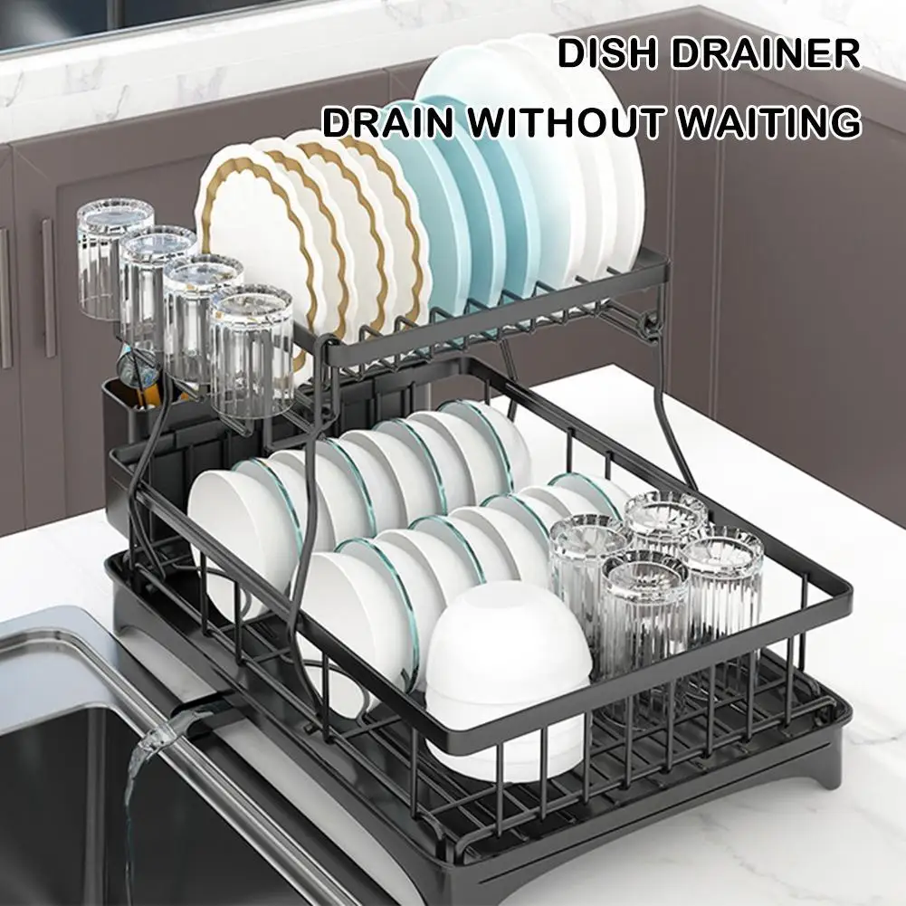 2 Tier Large Dish Drying Rack Stainless Steel Sink Stand Water Drainer Storage Shelf Kitchen Accessories Utensil Organizer 2023
2 Tier Large Dish Drying Rack Stainless Steel Sink Stand Water Drainer Storage Shelf Kitchen Accessories Utensil Organizer 2023