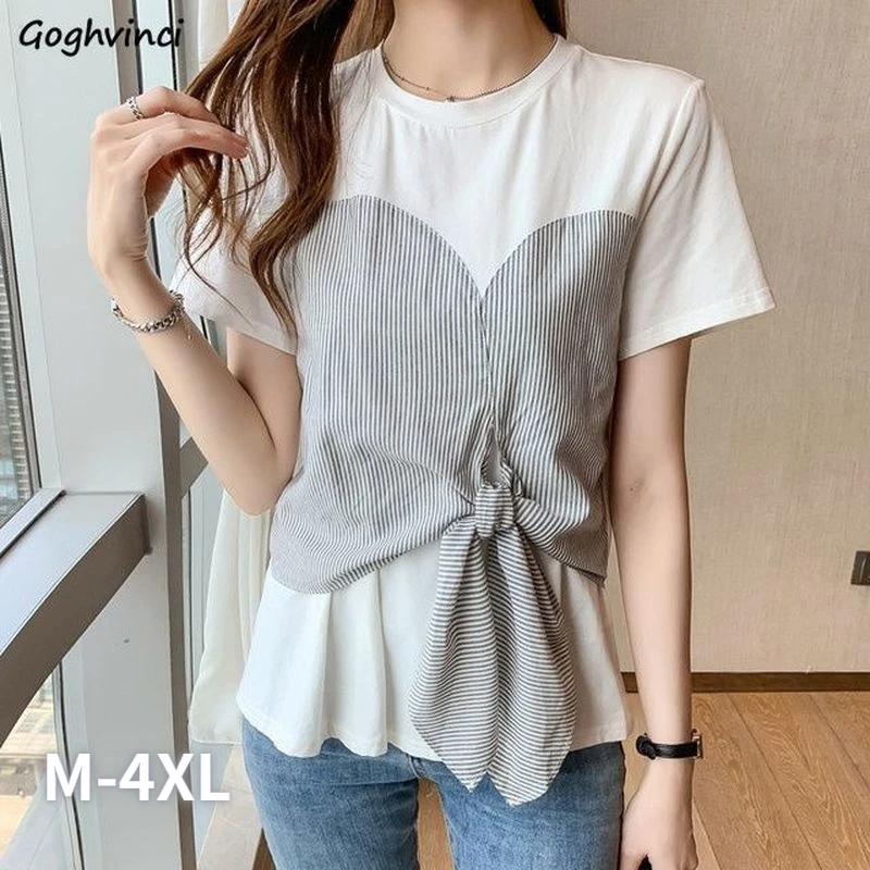 Short Sleeve T-shirts Women Bandage Loose Design Elegant Basic OL Chic All-match Summer Cool Vacation Female New футболка Retro
Short Sleeve T-shirts Women Bandage Loose Design Elegant Basic OL Chic All-match Summer Cool Vacation Female New футболка Retro
