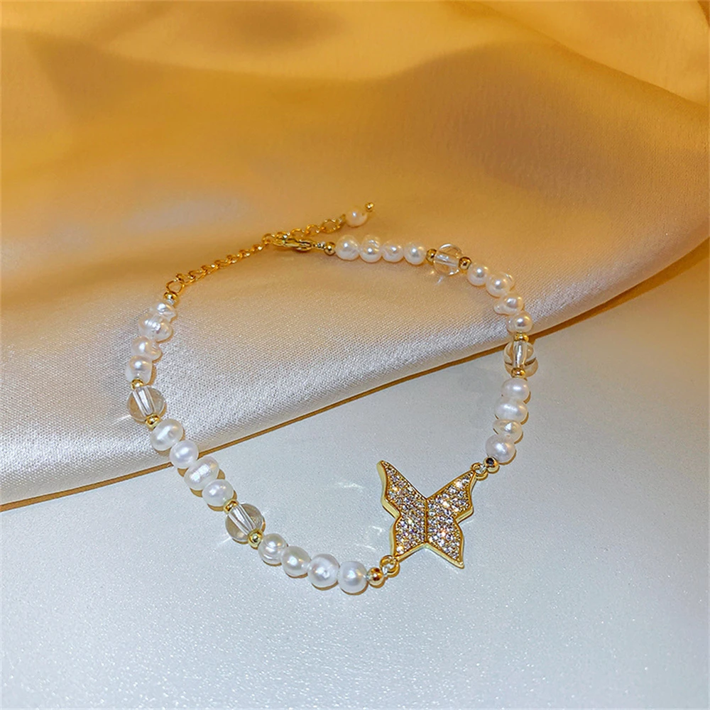 Luxury Sparkling Butterfly Bracelet For Women Elegant Fish Tail Shape Freshwater Pearl Beaded Bracelets Adjustable Jewelry Gift
Luxury Sparkling Butterfly Bracelet For Women Elegant Fish Tail Shape Freshwater Pearl Beaded Bracelets Adjustable Jewelry Gift