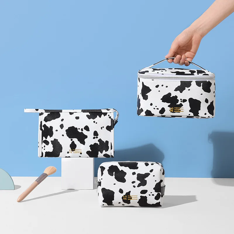Female Waterproof Cosmetics Bags Cow Print Multifunctional Toiletry Kit Zipper Makeup Bag Portable Going Out PU Travel Organizer
Female Waterproof Cosmetics Bags Cow Print Multifunctional Toiletry Kit Zipper Makeup Bag Portable Going Out PU Travel Organizer
