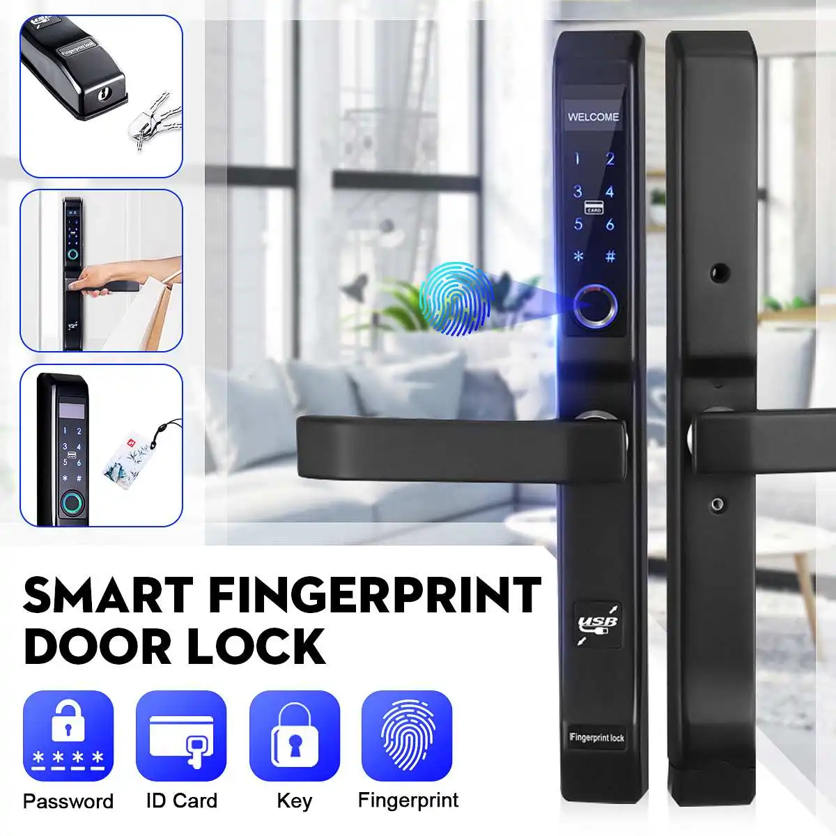 Intelligent Biometric Door Locks Fingerprint Smart Electric Door Lock Stainless Steel Sliding Security Intelligen Door Lock
Intelligent Biometric Door Locks Fingerprint Smart Electric Door Lock Stainless Steel Sliding Security Intelligen Door Lock