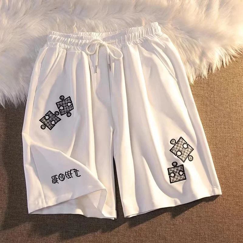 New Summer Shorts Women Streetwear Gothic Hip Hop Vintage Square Letter Embroidery Five Point Pants Men Loose Drawstring Shorts
New Summer Shorts Women Streetwear Gothic Hip Hop Vintage Square Letter Embroidery Five Point Pants Men Loose Drawstring Shorts