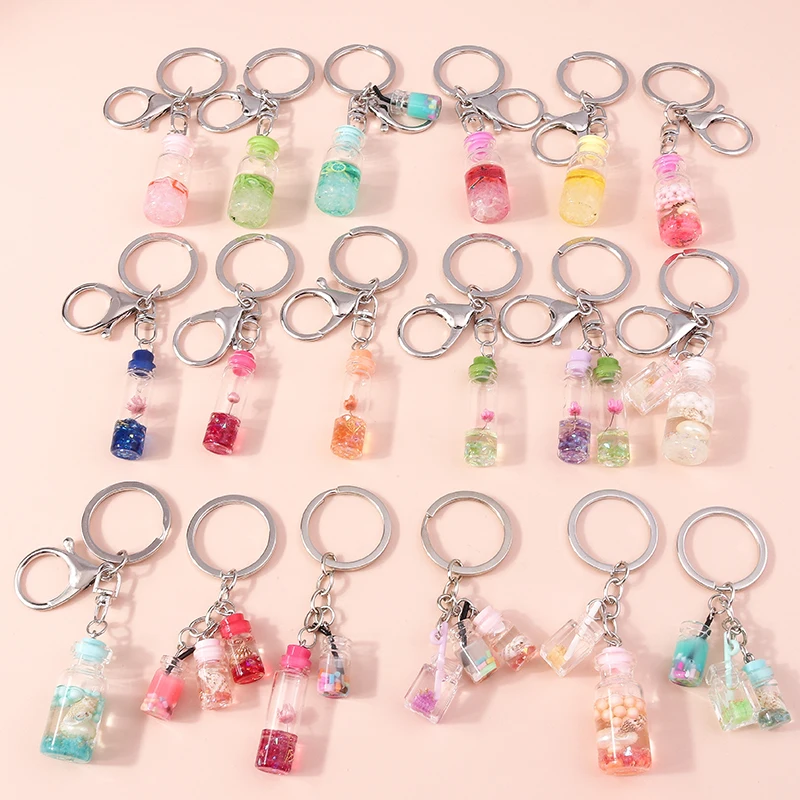 New Colorful Drifting Bottle Keychain for Car Key Souvenir Gifts for Women Men Handbag Pendants Keyrings DIY Jewelry Accessories
New Colorful Drifting Bottle Keychain for Car Key Souvenir Gifts for Women Men Handbag Pendants Keyrings DIY Jewelry Accessories