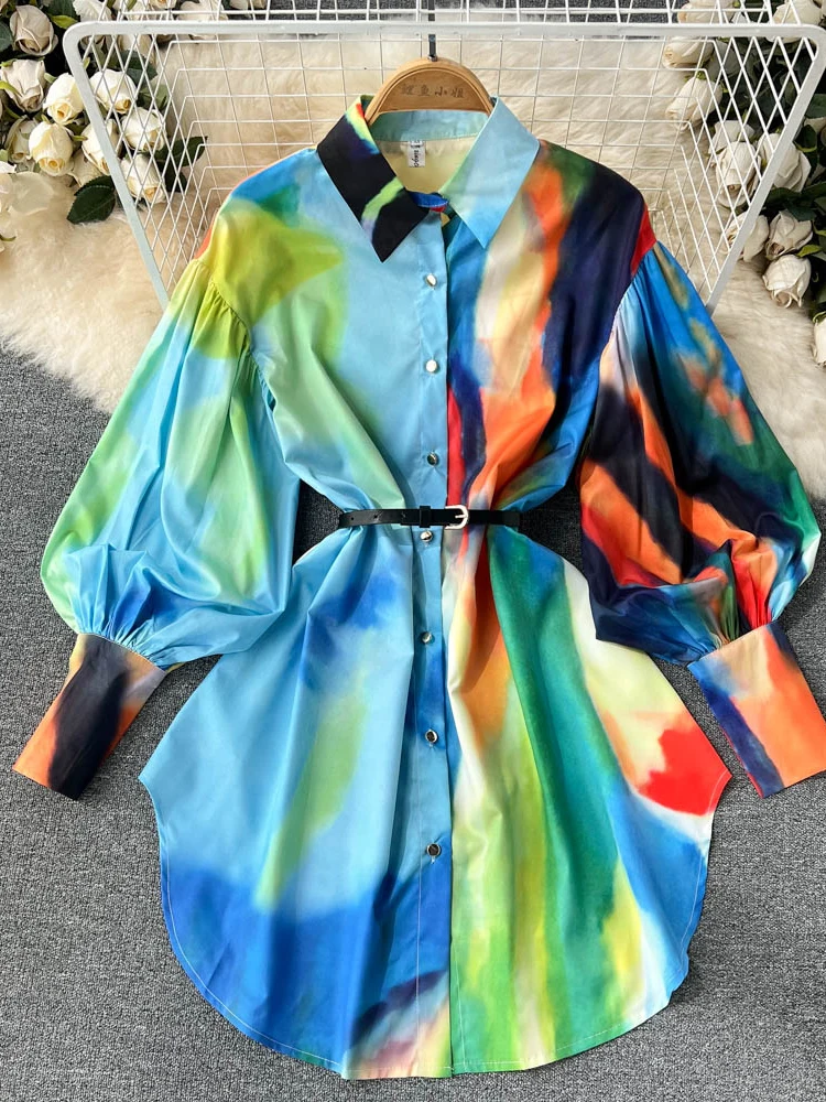 Women Spring New European-French Minority Design Dress with Bubble Sleeves High Sense Goddess Style Shirt Vestidos D3098
Women Spring New European-French Minority Design Dress with Bubble Sleeves High Sense Goddess Style Shirt Vestidos D3098