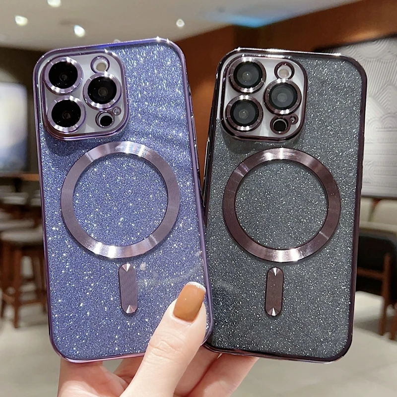 Luxury Electroplate Magnetic Wireless Charge Phone Case For iPhone 14 Pro Max 13 12 11 14 Plus Shining Glitter Clear Soft Cover
Luxury Electroplate Magnetic Wireless Charge Phone Case For iPhone 14 Pro Max 13 12 11 14 Plus Shining Glitter Clear Soft Cover