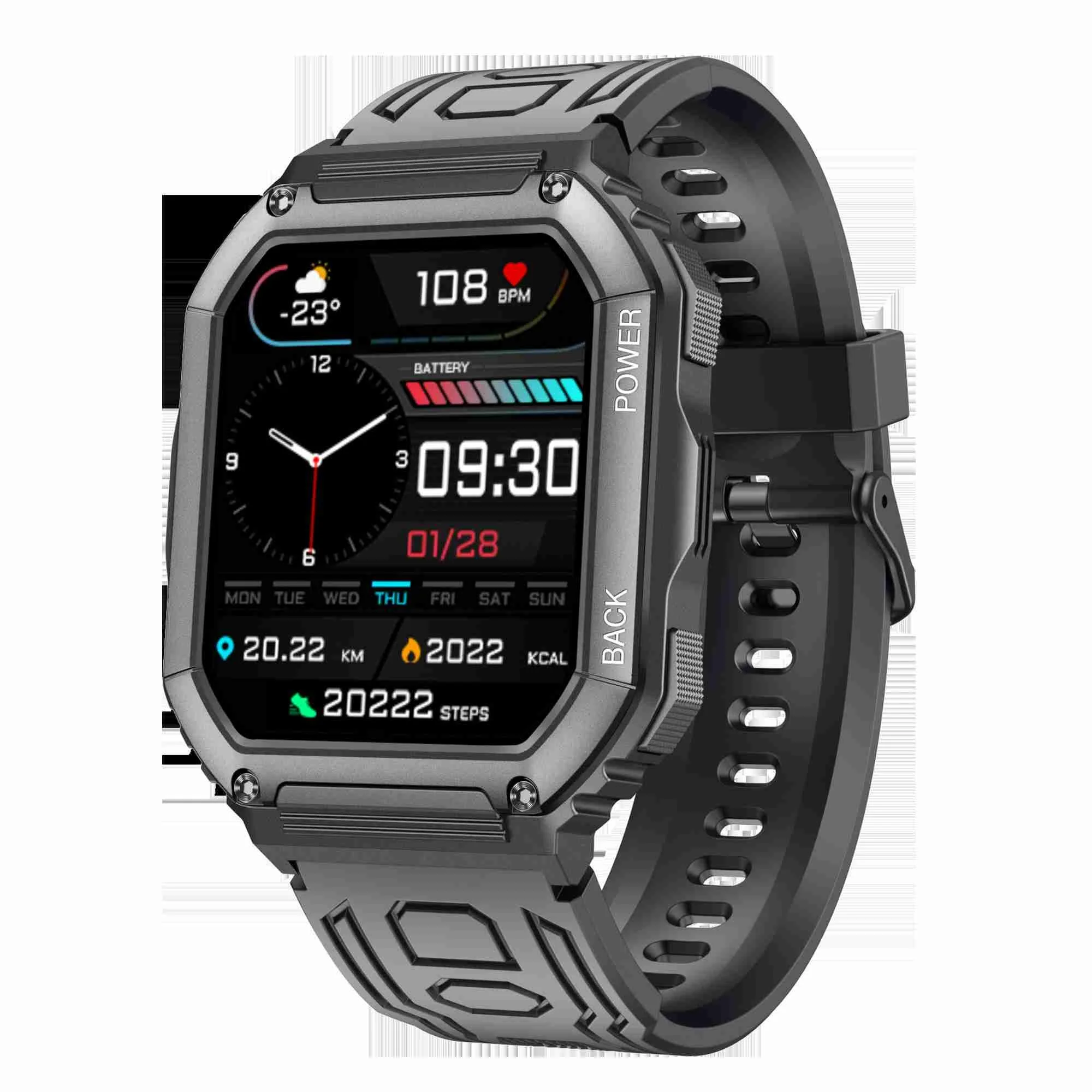 

KR06 Smart Watch Men's Women's Fitness Watch Bracelet Pedometer Heart Rate Blood Pressure Monitoring IP67 Waterproof For Android