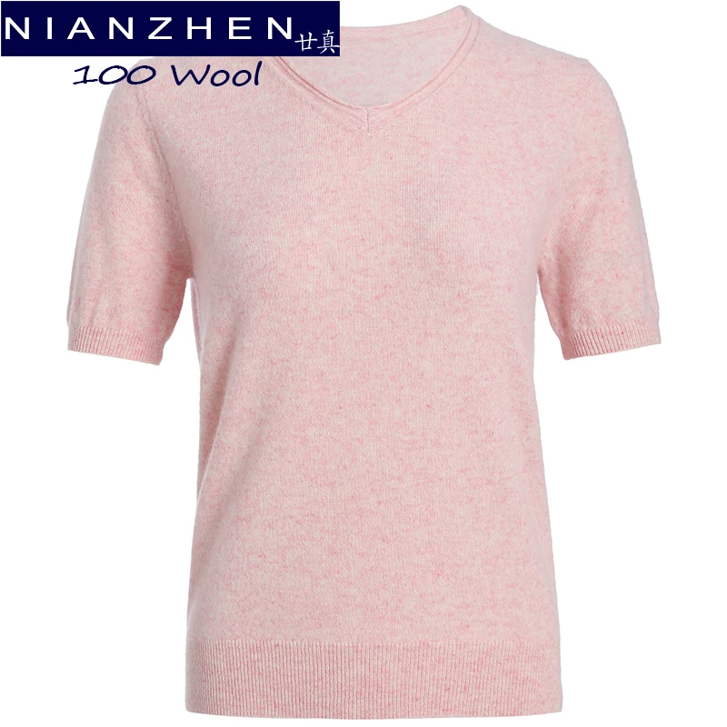 NIANZHEN 100% Wool V-Neck Pullover Spring Soft Warm Knitted Sweaters Summer Wool Short Sleeve Jumper Woman Solid O Neck
NIANZHEN 100% Wool V-Neck Pullover Spring Soft Warm Knitted Sweaters Summer Wool Short Sleeve Jumper Woman Solid O Neck