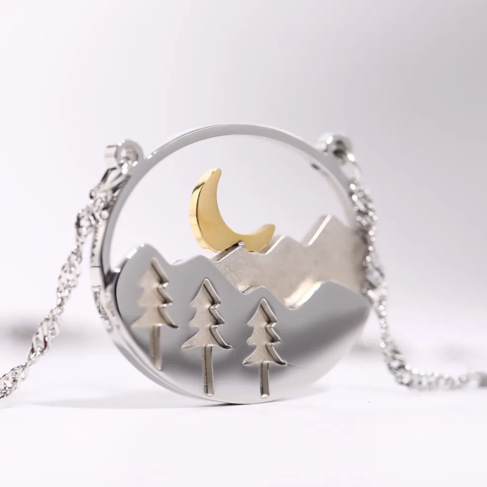 Mountain Forest Necklace for Women Stainless Steel Pendant Chain Necklaces Natural Scenery Moon Deer Landscape Jewelry Gifts
Mountain Forest Necklace for Women Stainless Steel Pendant Chain Necklaces Natural Scenery Moon Deer Landscape Jewelry Gifts