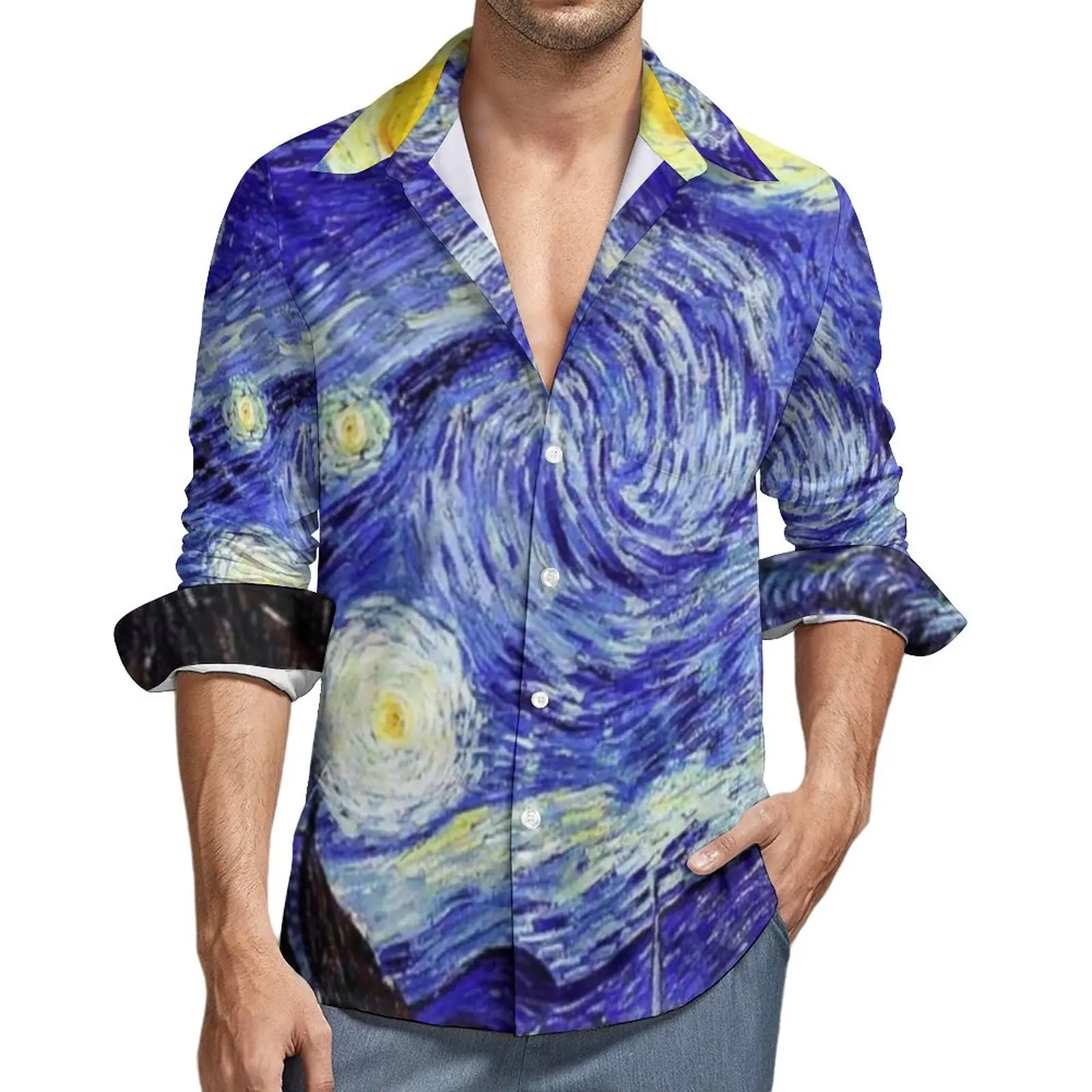 Van Gogh Mountains Shirt Starry Night Mountain Inspiration Casual Shirts Long Sleeve Harajuku Blouses Fashion Oversize Tops
Van Gogh Mountains Shirt Starry Night Mountain Inspiration Casual Shirts Long Sleeve Harajuku Blouses Fashion Oversize Tops