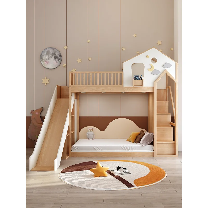 Youmanju children's solid wood tree house bed log wind elevated bed high and low slide bed can be customized bunk bed.
Youmanju children's solid wood tree house bed log wind elevated bed high and low slide bed can be customized bunk bed.