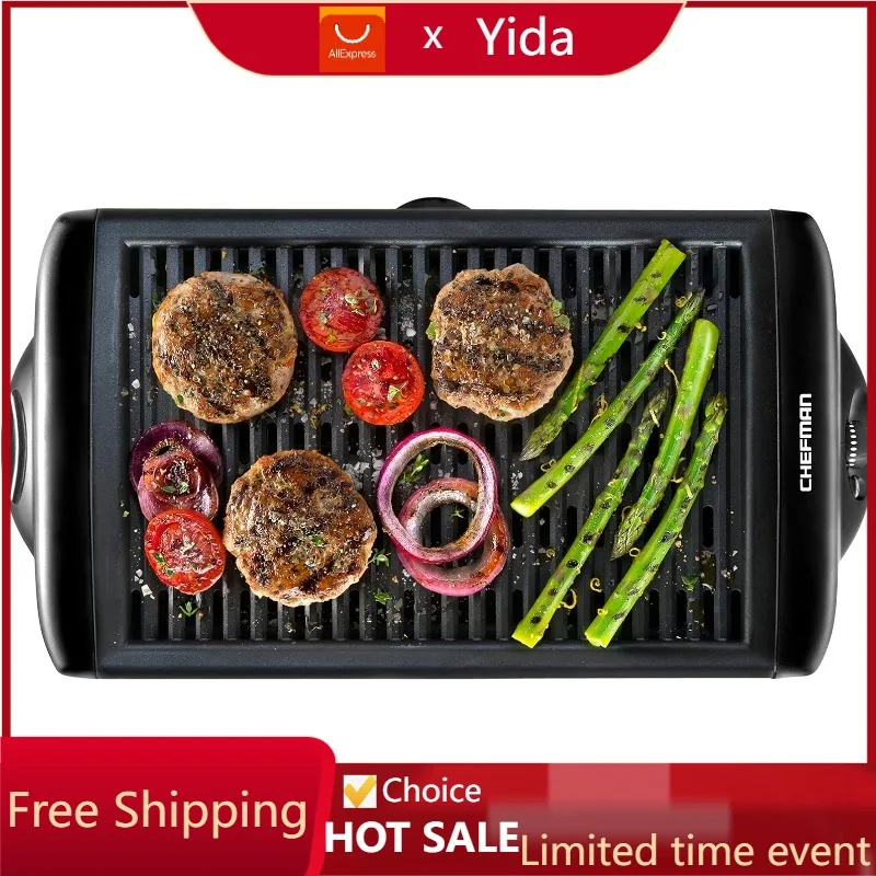 Chefman Electric Smokeless Indoor Grill w/Non-Stick Cooking Surface & Adjustable Temperature Knob from Warm to Sear
Chefman Electric Smokeless Indoor Grill w/Non-Stick Cooking Surface & Adjustable Temperature Knob from Warm to Sear