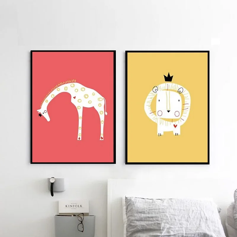 Angel's Art Unframed Modern Nordic Minimalist Cartoon Animals Lion Giraffe With Crown HD Print Wall Decor Canvas Poster
Angel's Art Unframed Modern Nordic Minimalist Cartoon Animals Lion Giraffe With Crown HD Print Wall Decor Canvas Poster
