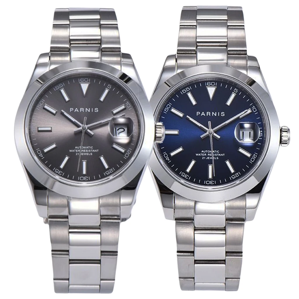 Parnis 39.5mm Mens Watches Sapphire Glass Gray Blue Dial Miyota 8215 Movement Automatic Mechanical Wristwatch For Men
Parnis 39.5mm Mens Watches Sapphire Glass Gray Blue Dial Miyota 8215 Movement Automatic Mechanical Wristwatch For Men