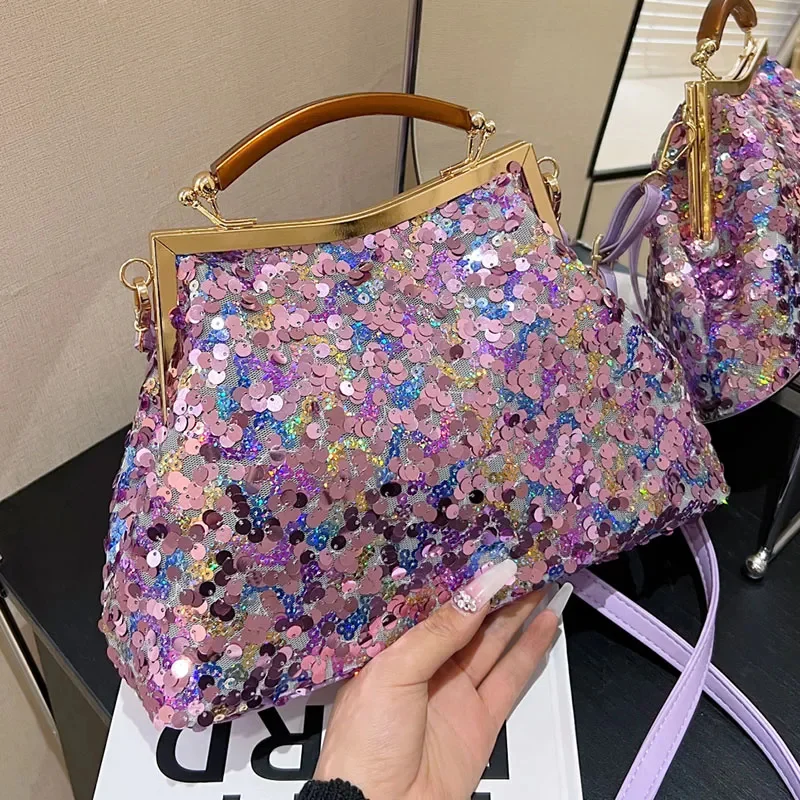 2023 New Fashion Women Evening Clutch Metal Glitter Sequin Purple Gold Chain Shoulder Bags Luxury Designer Wedding Prom Handbags
2023 New Fashion Women Evening Clutch Metal Glitter Sequin Purple Gold Chain Shoulder Bags Luxury Designer Wedding Prom Handbags
