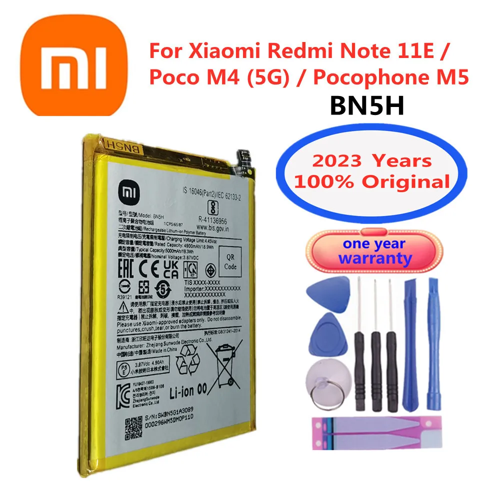 100% оригинальный высококачественный аккумулятор BN5H для Xiaomi Redmi Note11E / POCO M4 5G/Pocophone M5, аккумуляторы для смартфонов, батарея 5000 мАч
100% оригинальный высококачественный аккумулятор BN5H для Xiaomi Redmi Note11E / POCO M4 5G/Pocophone M5, аккумуляторы для смартфонов, батарея 5000 мАч