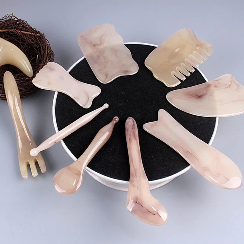 Resin Guasha Scraping Massage Scraper SPA Face Neck Skin Massager Acupuncture Gua Sha Board Acupoint Face Eye Care Massage Tool
Resin Guasha Scraping Massage Scraper SPA Face Neck Skin Massager Acupuncture Gua Sha Board Acupoint Face Eye Care Massage Tool