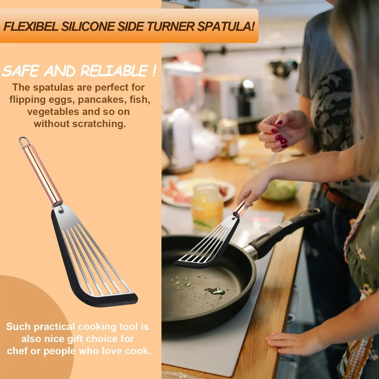 Nonstick Spatula Turner Kitchen Silicone Turners Egg Fish pancakes Frying Pan Scoop Fried Shovel Kitchen Cooking Gadgets
Nonstick Spatula Turner Kitchen Silicone Turners Egg Fish pancakes Frying Pan Scoop Fried Shovel Kitchen Cooking Gadgets