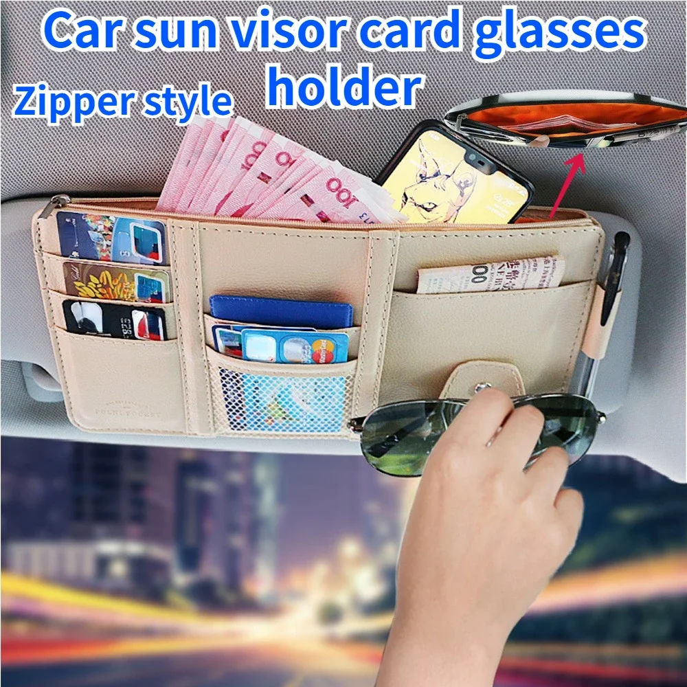 Universal Car Sun Visor Card Glasses Holder Clip Multifunctional Zipper Style Pen Bill Papers Mobile Phone Change Storage Baffle
Universal Car Sun Visor Card Glasses Holder Clip Multifunctional Zipper Style Pen Bill Papers Mobile Phone Change Storage Baffle