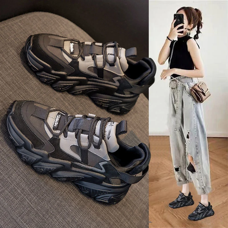 2022 Spring Black Daddy Shoes Women's Trendy Shoes Super Hot Show Feet Small Thick Sole Comfortable New All-match Sneakers
2022 Spring Black Daddy Shoes Women's Trendy Shoes Super Hot Show Feet Small Thick Sole Comfortable New All-match Sneakers