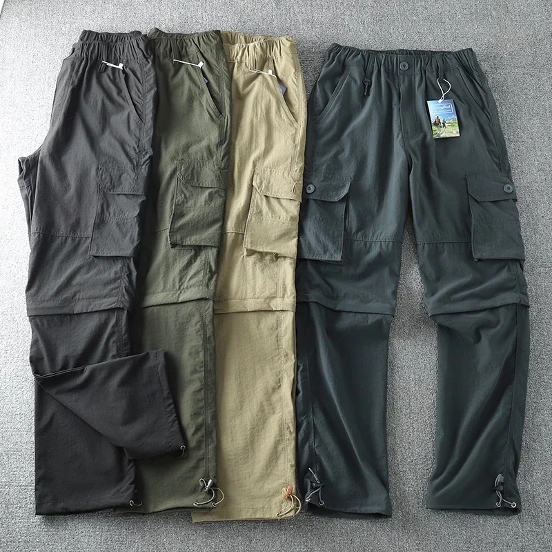 Men Quick-dry Cargo Pants 2023 Summer Thin Double-used Removable Loose Straight Pants Travel Hiking Climbing Fishing Trousers
Men Quick-dry Cargo Pants 2023 Summer Thin Double-used Removable Loose Straight Pants Travel Hiking Climbing Fishing Trousers