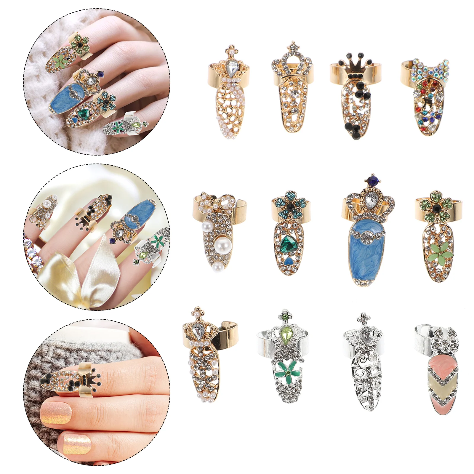 Fingernail Rings Nail Ring Decoration Charms Nails Party Rhinestone Women Tip Luxury Fashion Cover Crystal Girls Charm Manicure
Fingernail Rings Nail Ring Decoration Charms Nails Party Rhinestone Women Tip Luxury Fashion Cover Crystal Girls Charm Manicure