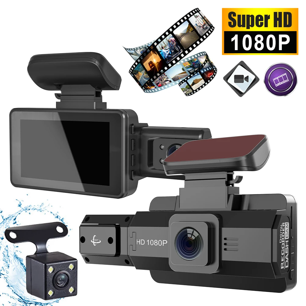 3 inch Car Dash Cam Front and Rear HD 1080P 170° DVR Driving Recorder Front and Inside Camera Screen Night Vision Loop Recording
3 inch Car Dash Cam Front and Rear HD 1080P 170° DVR Driving Recorder Front and Inside Camera Screen Night Vision Loop Recording