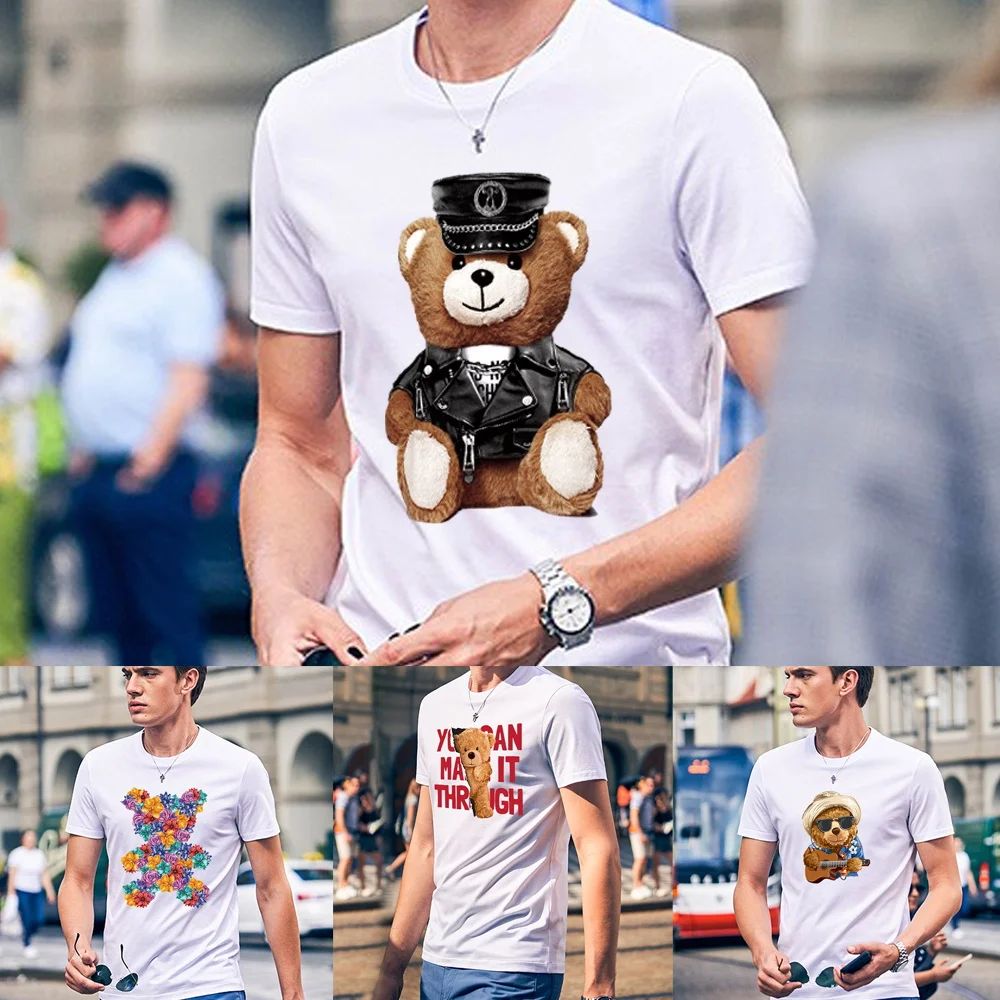 2022 Men Clothing Short Sleeve T-shirt Summer Fashion Harajuku Bear Print Casual O Neck Tees All-match Male Clothes Top T Shirt
2022 Men Clothing Short Sleeve T-shirt Summer Fashion Harajuku Bear Print Casual O Neck Tees All-match Male Clothes Top T Shirt