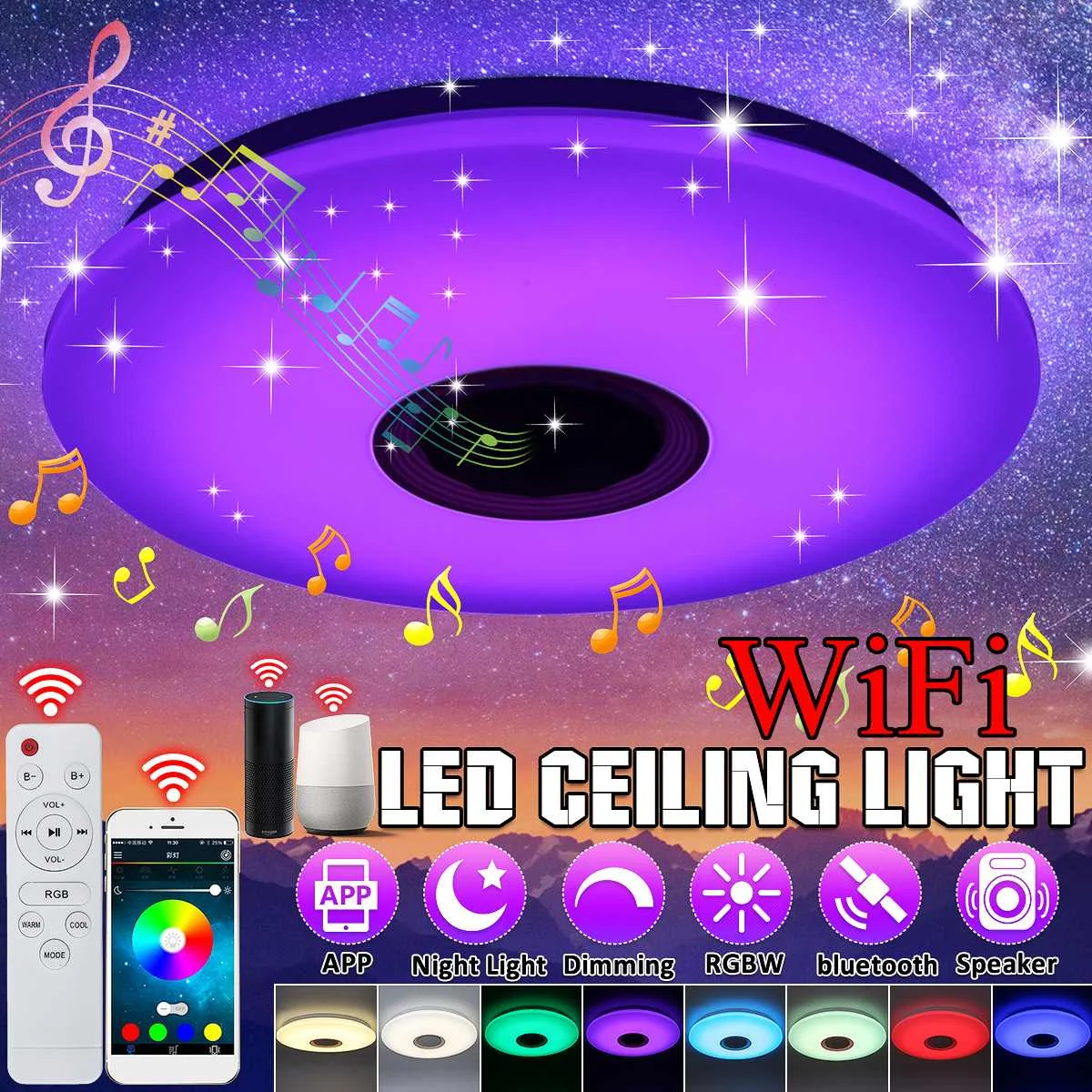 Современный потолочный светодиодный RGB светильник, лампа 40 см с Wi-Fi, APP, bluetooth, для музыки, гостиной, умное окружающее освесветильник с дистанционным управлением для Google/alexa
Современный потолочный светодиодный RGB светильник, лампа 40 см с Wi-Fi, APP, bluetooth, для музыки, гостиной, умное окружающее освесветильник с дистанционным управлением для Google/alexa