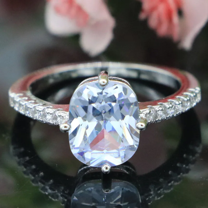 11x10mm Princess Cut Oval 2.7g AAA+ White Cubic Zircon Females Bride Wedding Engagement Silver Rings Wholesale
11x10mm Princess Cut Oval 2.7g AAA+ White Cubic Zircon Females Bride Wedding Engagement Silver Rings Wholesale