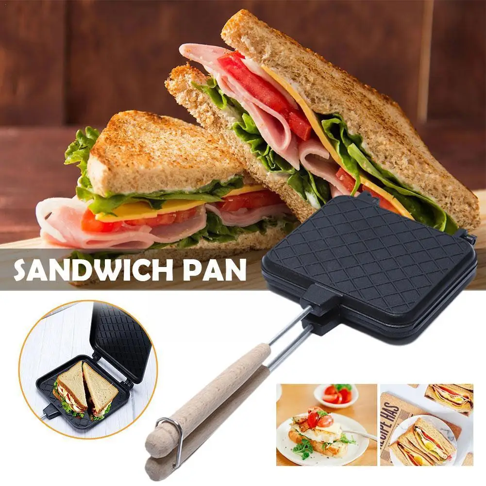 

Gas Sandwich Bread Mold Steak Breakfast Pan Pancake Pan Double-sided Energy-saving Durable Pan Baking Stick Non Frying G3a3