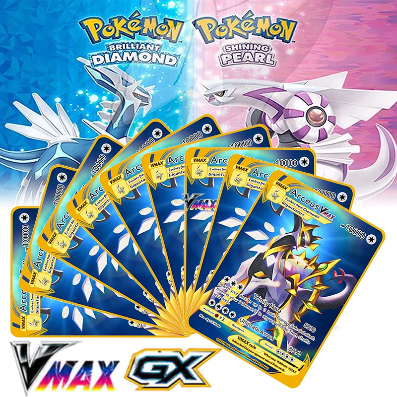 Anime Vmax Pokemon Cards Metal Card EX GX V Arceus Pikachu Charizard Vstar Golden Limited Game Collection Cards Toy for Boy Gift
Anime Vmax Pokemon Cards Metal Card EX GX V Arceus Pikachu Charizard Vstar Golden Limited Game Collection Cards Toy for Boy Gift