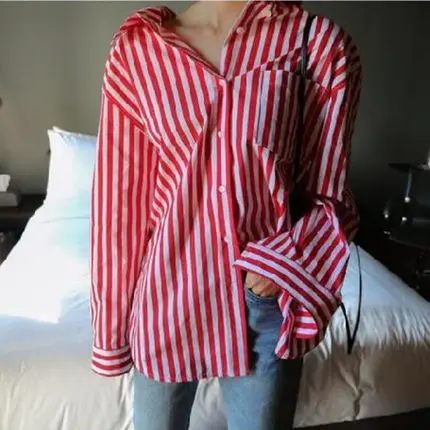 SuperAen 2022 летняя новая свободная рубашка с отложным воротником в красную и белую полоску, Длинная женская Солнцезащитная рубашка Bf
SuperAen 2022 летняя новая свободная рубашка с отложным воротником в красную и белую полоску, Длинная женская Солнцезащитная рубашка Bf