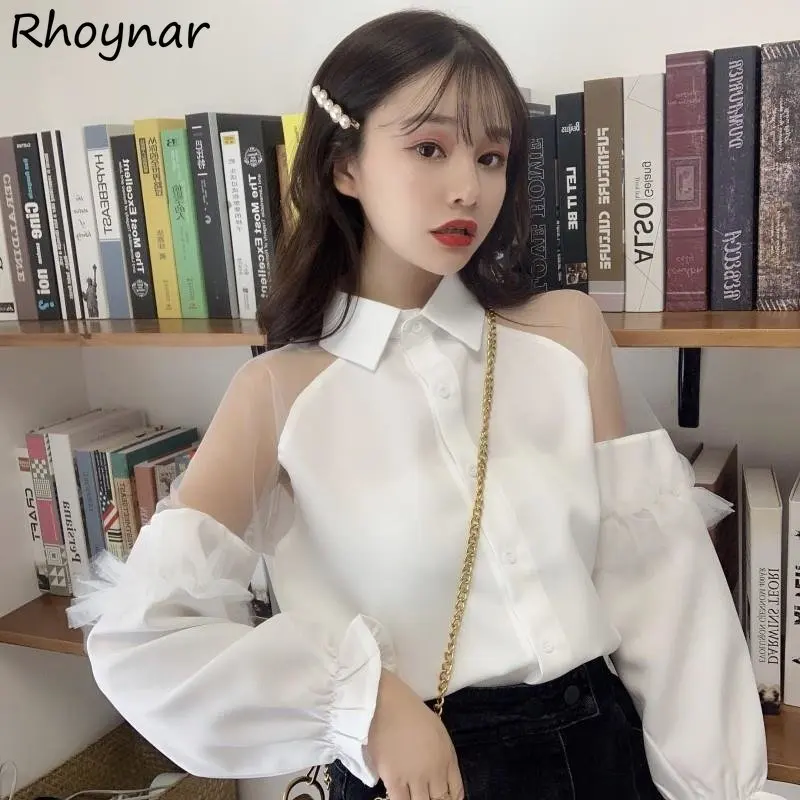 White Shirts Women Gauze Longs Sleeve Clothes Hotsweet Slim All-match Girlish Teens Off Shoulder Designer High Street Aesthetics
White Shirts Women Gauze Longs Sleeve Clothes Hotsweet Slim All-match Girlish Teens Off Shoulder Designer High Street Aesthetics