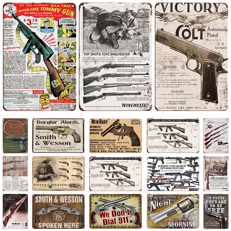 

Retro Vintage Tin Sign Colt Single Action Army Reproduction Colt Revolvers and Automatic Pistols Extra Safety Distressed Plaque