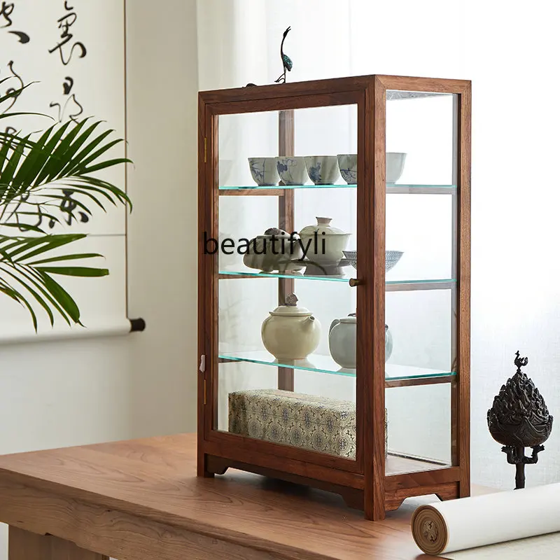 zq Black Walnut Solid Wood Household Display Cabinet Made of Glass Tea Set Dust-Proof Storage Cabinet Desktop Storage Cabinet
zq Black Walnut Solid Wood Household Display Cabinet Made of Glass Tea Set Dust-Proof Storage Cabinet Desktop Storage Cabinet
