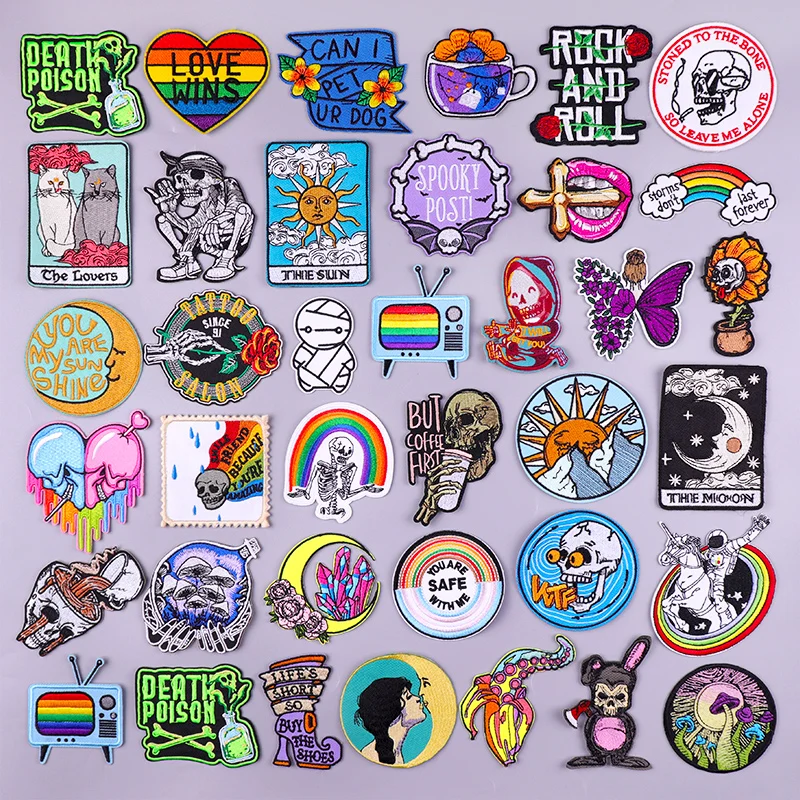 Hippie Style Patch Iron On Patches For Clothing Thermoadhesive Patches On Clothes Punk Skull Embroidery Patch Sewing Applique
Hippie Style Patch Iron On Patches For Clothing Thermoadhesive Patches On Clothes Punk Skull Embroidery Patch Sewing Applique