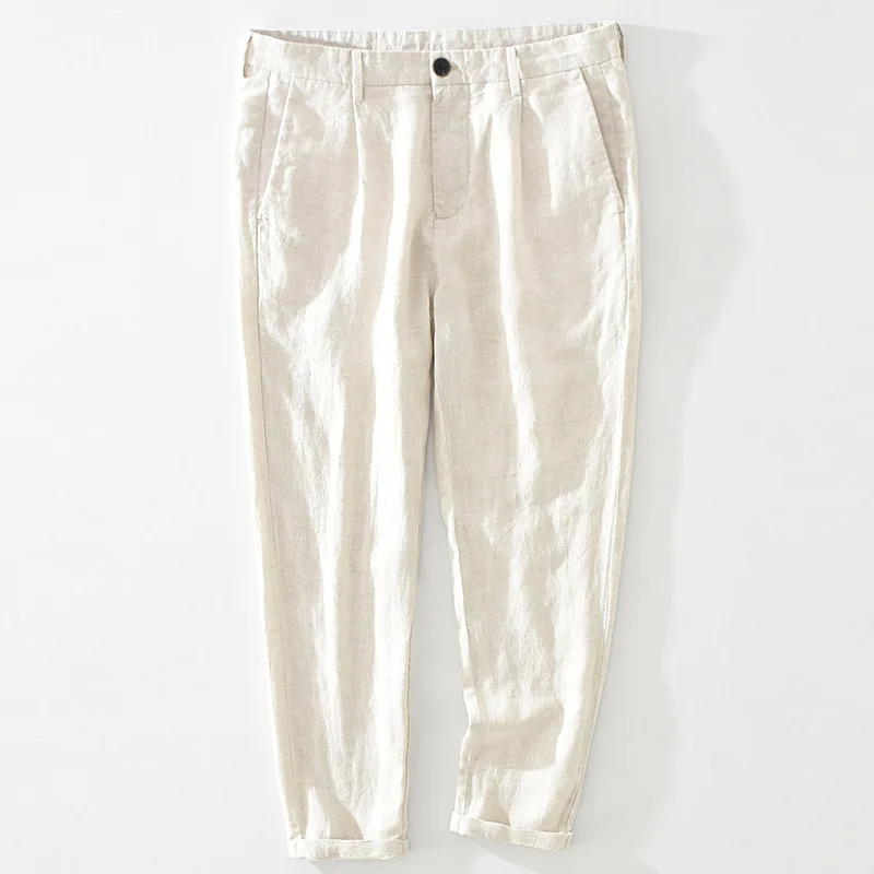 Men Cropped Pants Japan Style Retro Simple Fresh Art Casual Quality Soft Solid Color Zipper Thin Loose Linen Trousers
Men Cropped Pants Japan Style Retro Simple Fresh Art Casual Quality Soft Solid Color Zipper Thin Loose Linen Trousers