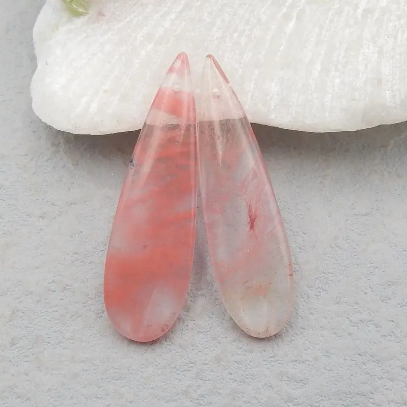 Handmade Jewelry Volcano Cherry Quncortz Front Drilled Earring Beads 40x11x5mm 5g Beauty Jewelry Women Earrings
Handmade Jewelry Volcano Cherry Quncortz Front Drilled Earring Beads 40x11x5mm 5g Beauty Jewelry Women Earrings