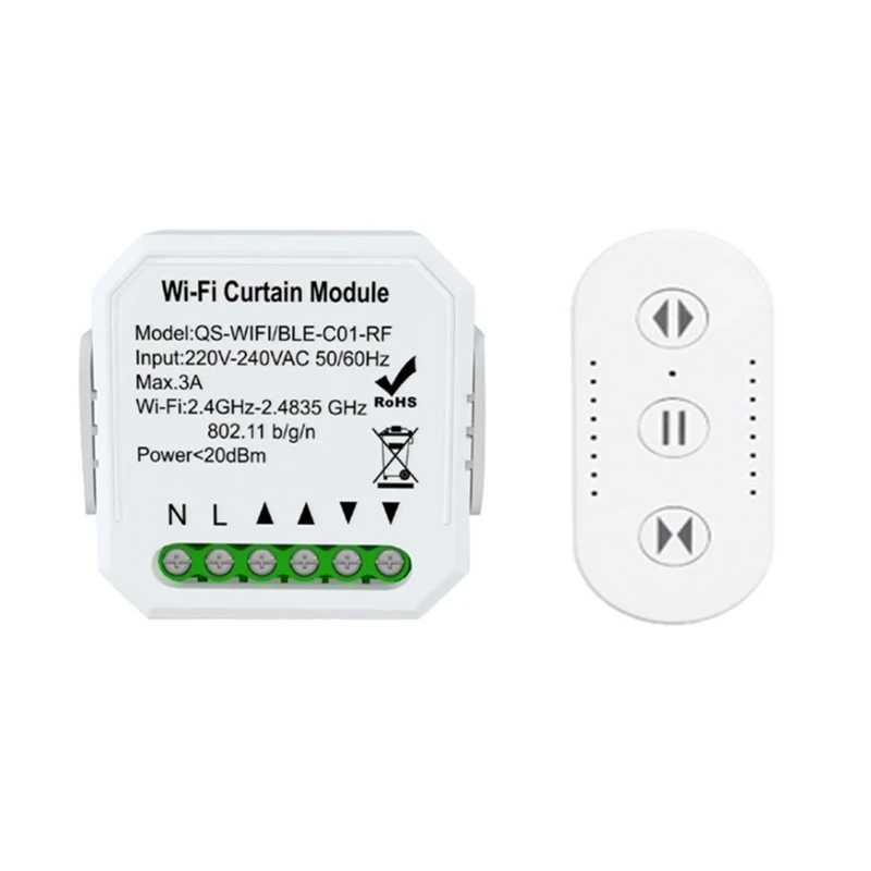 Tuya WiFi RF Curtain Switch Module APP/Voice Remotes Control Compatible with Alexa Google Home Timing Sharing Control
Tuya WiFi RF Curtain Switch Module APP/Voice Remotes Control Compatible with Alexa Google Home Timing Sharing Control