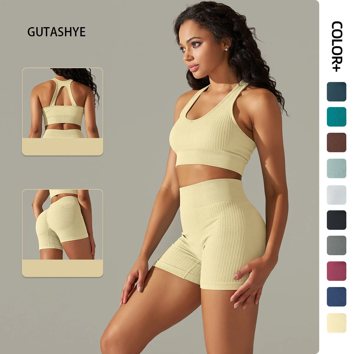 2Pcs Yoga Set For Women Seamless Workout Gym Wear Fitness Sports Clothes Suits High Waist Leggings Short Sleeve Crop Top
2Pcs Yoga Set For Women Seamless Workout Gym Wear Fitness Sports Clothes Suits High Waist Leggings Short Sleeve Crop Top