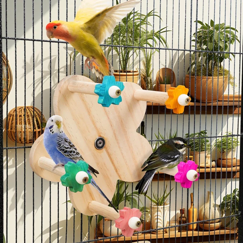 Bird Toy Rotating Perch Toy, Wooden Parrots Wheel Toy With Perches, Hanging Bird Stand Cage Accessories
Bird Toy Rotating Perch Toy, Wooden Parrots Wheel Toy With Perches, Hanging Bird Stand Cage Accessories