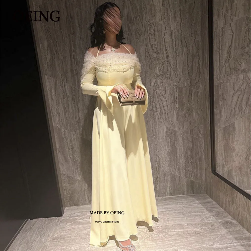 OEING Yellow Squain Off The Shoulder Evening Dress Stain Pleated Prom Gown Ankle Length Party Gowns For Formal Occasion Dresses
OEING Yellow Squain Off The Shoulder Evening Dress Stain Pleated Prom Gown Ankle Length Party Gowns For Formal Occasion Dresses